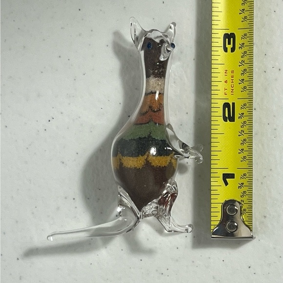 Small Blown Glass Sand Filled Kangaroo 3” - Picture 6 of 9